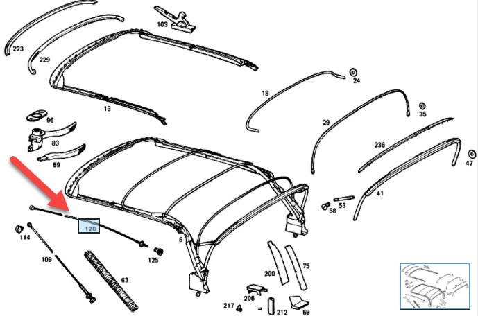 CABLE,FOLDING TOP